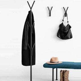 Cuier cu agatatori , V45,  25 x 6 x 23 cm,negru
