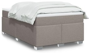 vidaXL Pat box spring cu saltea, taupe, 120x190 cm material textil