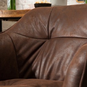 Scaun bar cu brate, elegant, Loft microfibra maro antic A-39082 VC