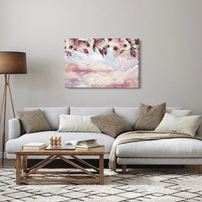 Tablou - Flori roz și marmură roz (90x60 cm)