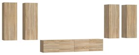 vidaXL Set dulap TV, 6 piese, stejar sonoma, lemn prelucrat