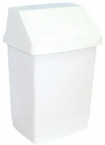 Coș de gunoi cu capac plastic 9 l, alb