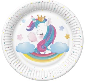 Unicorn Magical farfurii de hârtie set de 8, 18 cm