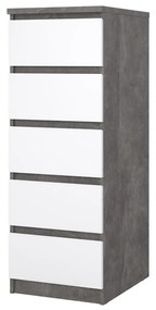 Comodă Simplicity 40 x 50 x 111,5 cm, gri / alb lucios