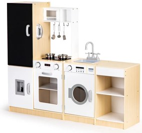 Bucătărie pentru copii XXL din lemn cu iluminare led