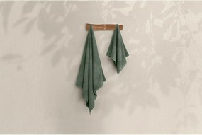 Set 2 prosoape baie 1034A-071-1, verde, bumbac