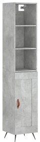 3190057 vidaXL Dulap înalt, gri beton, 34,5x34x180 cm, lemn prelucrat