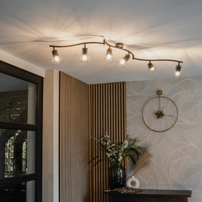 Plafoniera moderna cu spoturi neagra 145 cm 6 lumini - Botu