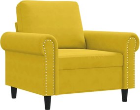 vidaXL Canapea de o persoană, galben, 60 cm, catifea
