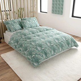 Lenjerie de pat din bumbac WILD FLOWERS mentol hoteliera cu buzunar Dimensiune lenjerie de pat: 70 x 90 cm | 140 x 200 cm