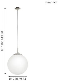 EGLO 85262 - Lustra cu cablu RONDO 1xE27/60W