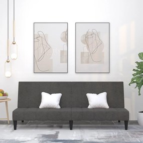 340662 vidaXL Canapea extensibilă cu 2 locuri, gri închis, microfibră