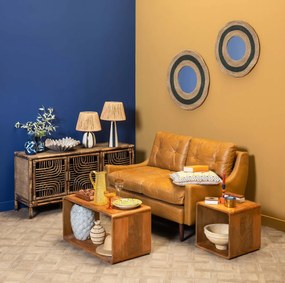 Canapea premium, 2 locuri, piele naturala, Cambridge