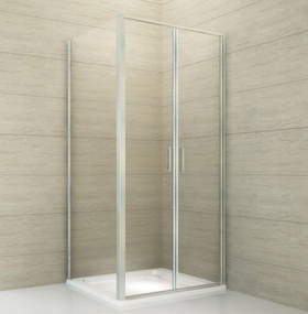 Cabina dus Quest silver - 80x100 cm