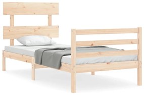 3195081 vidaXL Cadru de pat cu tăblie, 100x200 cm, lemn masiv