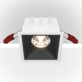 Spot LED incastrabil dimabil design tehnic Alpha alb, negru 8,5x8,5cm, 3000K