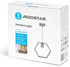Aigostar - Lustră suspendată din lemn de pin pe cablu 1xE27/60W/230V