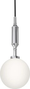 Pendul suspendat din metal crom 31cm si glob sticla Ero I