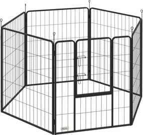 PawHut gard pentru câini, țarc pentru animale de companie, 6 panouri, oțel, pliabil, Gri | Aosom Romania