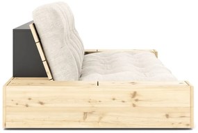 Canapea albă extensibilă cu tapițerie din catifea reiată 244 cm Base – Karup Design