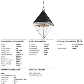Pendul LUX design modern COLTRANE small, nichel lustruit