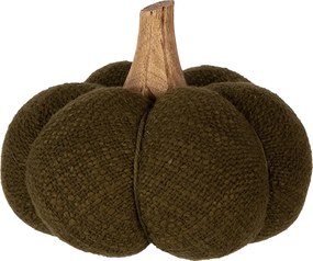 Dovleac decorativ, verde, din stofa, H13 cm