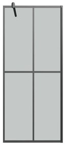 Paravan dus walk-in, 90x195 cm, sticla securizata inchisa Negru, 90 x 195 cm
