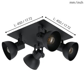 Eglo 43434 - Lampă spot BARNSTAPLE 2 4xE27/40W/230V