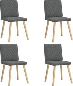 vidaXL Scaune de bucătărie pivotante, 4 buc., gri închis, textil