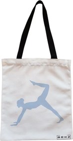 Sacosa de Panza pentru Cumparaturi, Geanta Tote, Yoga 5, Cu fermoar, 38x34.5 cm, Alba, BEKZ®