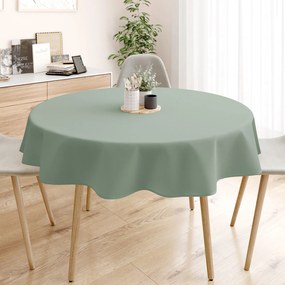 Goldea față de masă 100% bumbac verde salvie - rotundă Ø 120 cm
