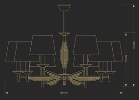 Candelabru 8 brate realizat manual Fellino
