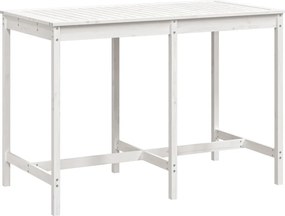 vidaXL Masă de grădină, alb, 159,5x82,5x110 cm, lemn masiv de pin