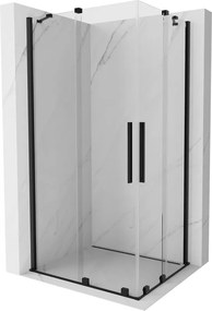 Mexen Velar Cabină de duș cu uși glisante Duo 90 x 80 cm, transparentă, neagră - 871-090-080-02-70