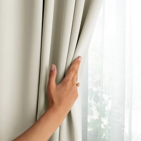 Draperie crem termoizolantă/dimout (semi-opacă) 140x245 cm Kierra – Restilo