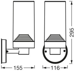 Aplică de exterior Ledvance AMBER 1xE27/20W/230V IP44