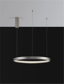 Lustra LED suspendata design modern circular PERRINE D-60cm argintie
