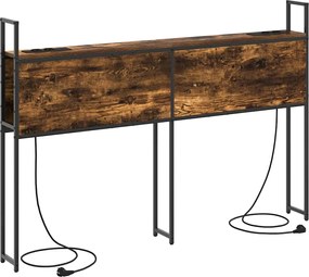 vidaXL Tăblie de Depozitare cu Stație de Încărcare Stejar afumat