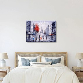 Tablou - Străzi din Paris, pictură în ulei (70x50 cm)