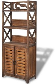 242690 vidaXL Dulap de baie Albuquerque din lemn, maro, 46 x 24 x 117,5 cm