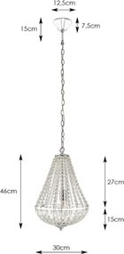 Markslöjd 106118 - Lustră de cristal dimmabilă pe lanț GRÄNSÖ 1xE27/60W/230V