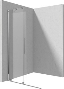 Paravan dus sticla securizata walk-in cu usa glisanta, 90x195 cm, crom lucios, Deante Prizma 900x1950 mm, Crom lucios