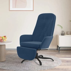 3097651 vidaXL Scaun de relaxare cu taburet, albastru, catifea