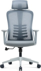 RESIGILAT- NICOLE-H Scaun ergonomic, cotiere 4D, tetiera 2D, suport lombar ajustabil, umeras, spatar Mesh, sezut textil, Gri