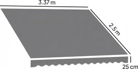 Outsunny Material de înlocuire pentru copertină – Acoperiş de protecţie solară UPF 50+ pentru cadru 3,5 x 2,5 m, Gri închis | Aosom Romania