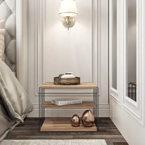 Măsuță laterală LIFON 40x50 cm maro/neagră