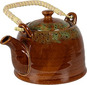 Ceainic cu infuzor, maro, din ceramica, capacitate 750 ml, Browny Green