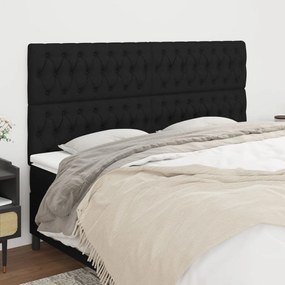 3116684 vidaXL Tăblii de pat, 4 buc, negru, 90x7x78/88 cm, textil