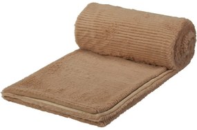 Pătură Stripy maro deschis, 150 x 120 cm