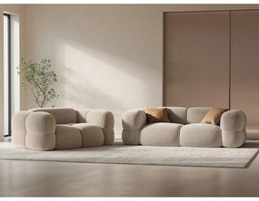 Canapea bej cu tapițerie din catifea 210 cm Loretto – Cosmopolitan Design